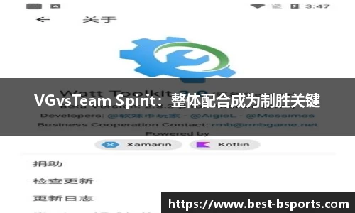 VGvsTeam Spirit：整体配合成为制胜关键